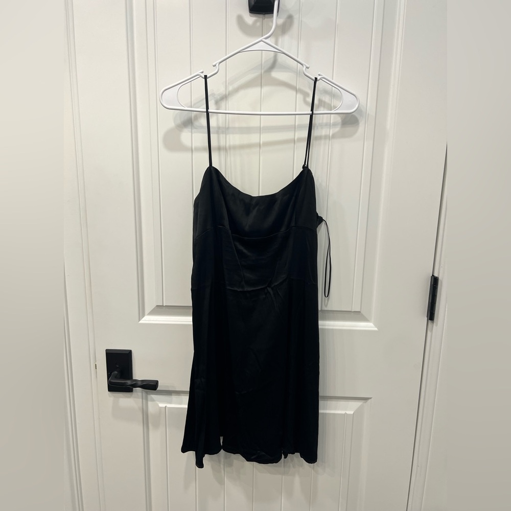 Zara Black Mini Dress with Spaghetti Straps